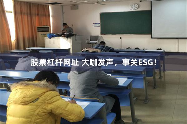 股票杠杆网址 大咖发声，事关ESG！