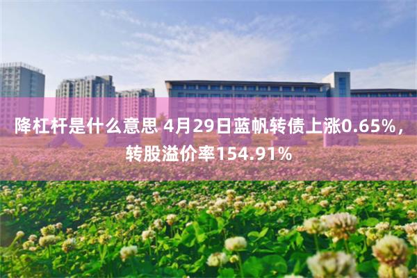 降杠杆是什么意思 4月29日蓝帆转债上涨0.65%，转股溢价率154.91%