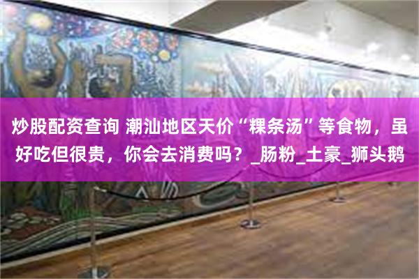 炒股配资查询 潮汕地区天价“粿条汤”等食物，虽好吃但很贵，你会去消费吗？_肠粉_土豪_狮头鹅